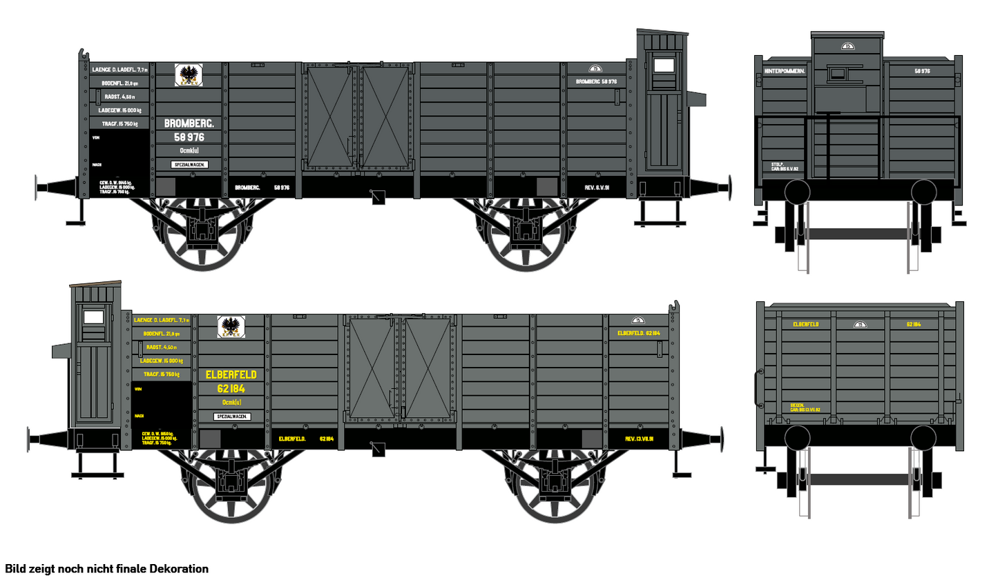[Vorbestellung] Güterwagenset 2 offene Güterwagen KPEV