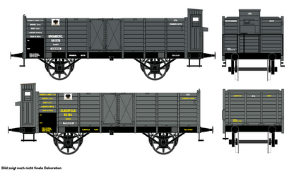 [Vorbestellung] Güterwagenset 2 offene Güterwagen KPEV